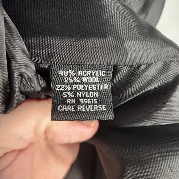 NWOT Rafaella Black & White Plaid Wool Blend Longline Blazer Jacket Size L #0525 - Picture 10 of 11